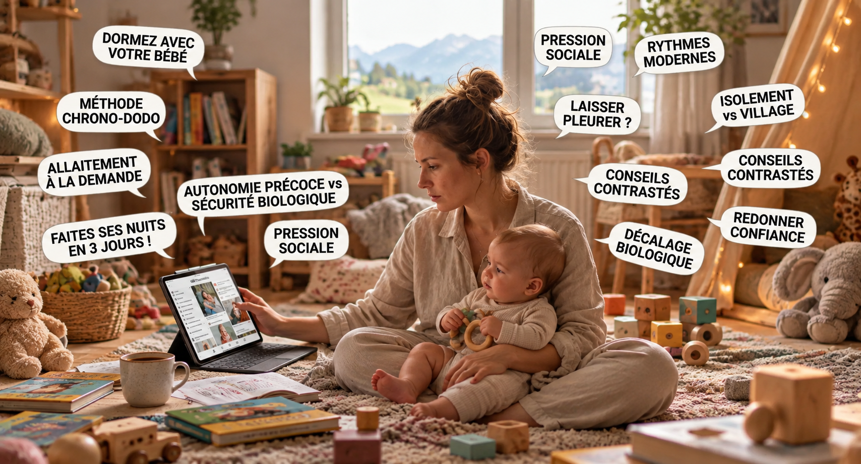 charge mentale maman avec enfant